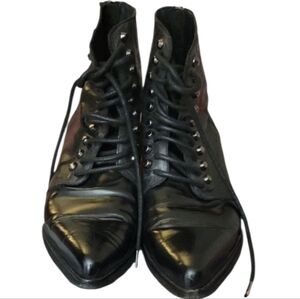 Juice Black Lace-Up Ankle Boots